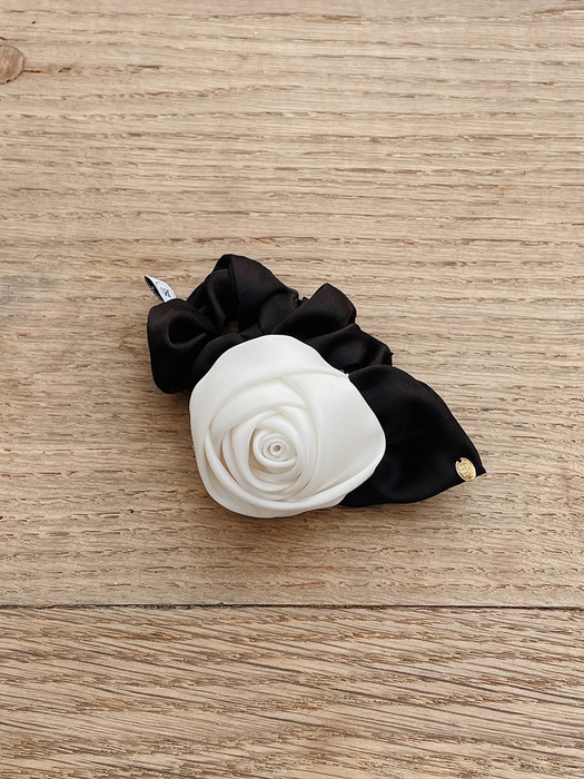 Classic Monotone Rose Hair Scrunchie