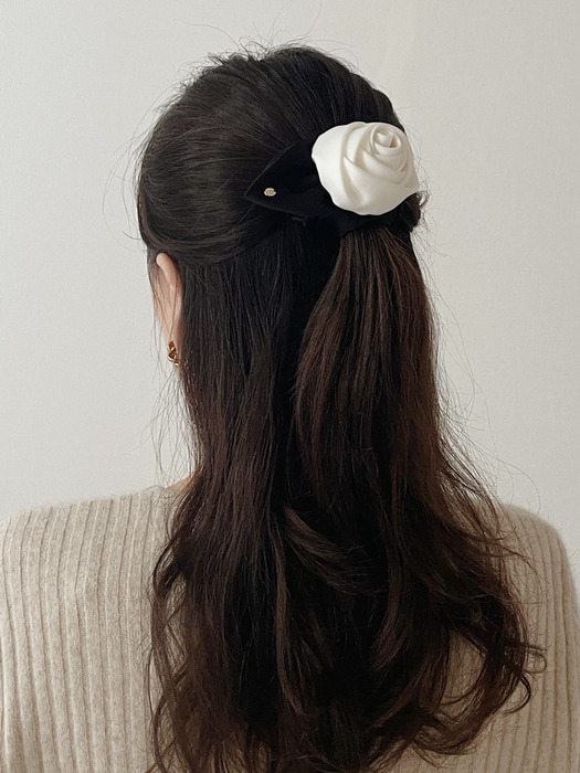 Classic Monotone Rose Hair Scrunchie