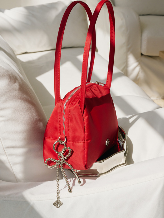 Beads Ribbon Key Ring_Pearl