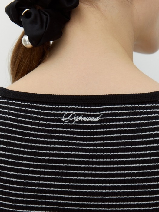 stripe henley neck t-shirt - black stripe