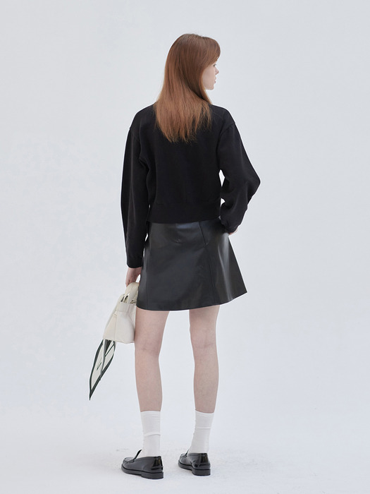 24SN leather mini skirt [BK]