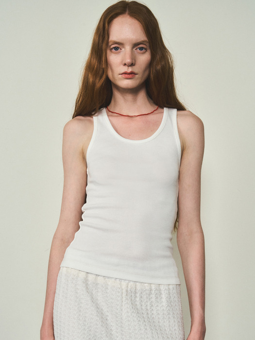 Contrast Stich Sleeveless_CTT328(White)