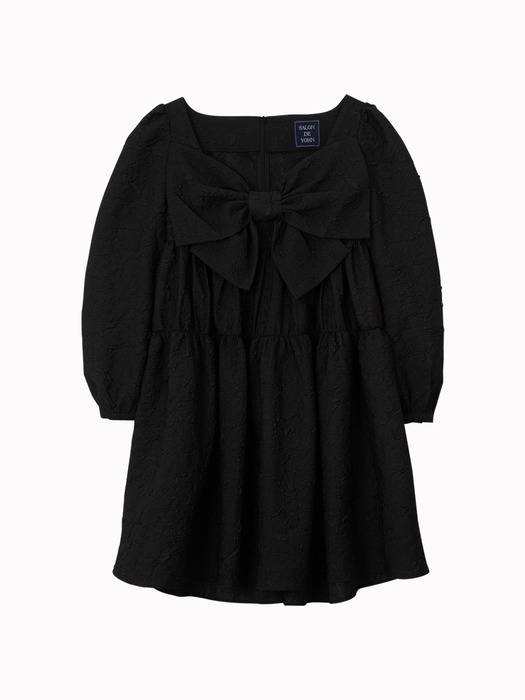 Ribbon Point Mini Dress_ Black