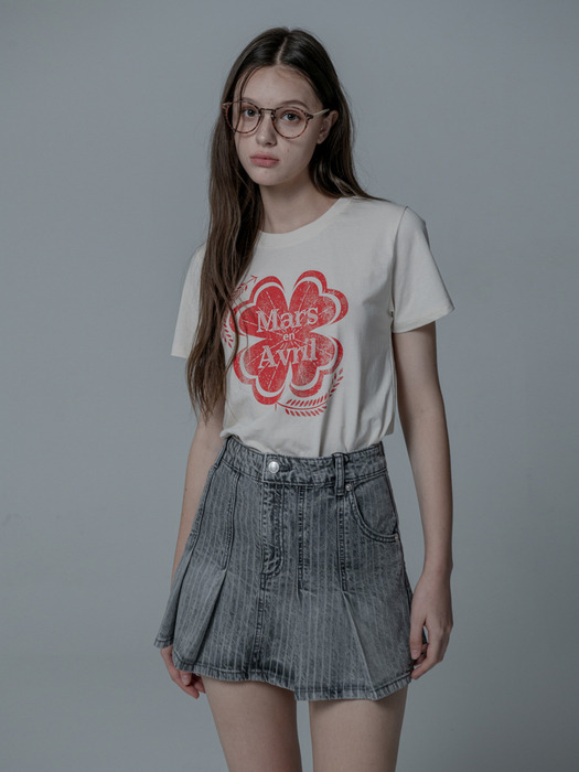 VINTAGE CLOVER TSHIRT_BUTTER VERMILION