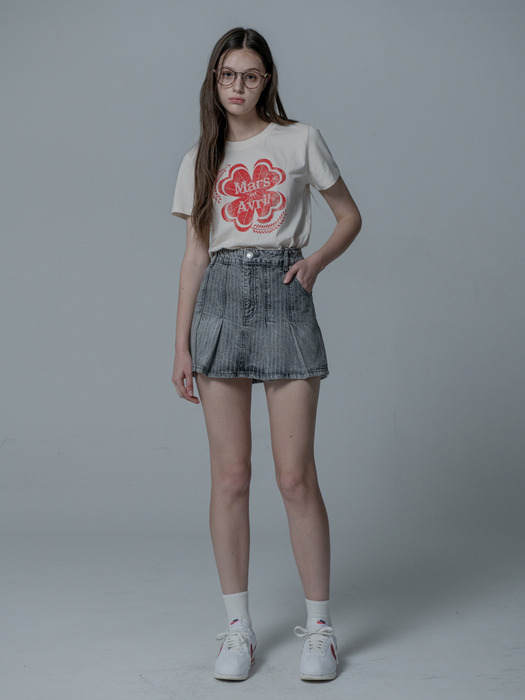 VINTAGE CLOVER TSHIRT_BUTTER VERMILION