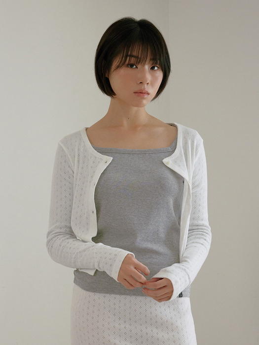 D. BASIC COTTON BUTTON CARDIGAN - 5 COLOR