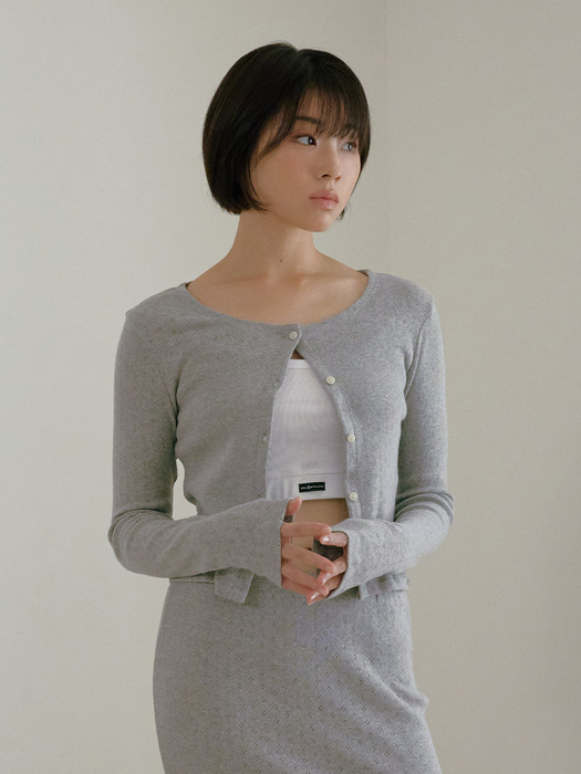 D. BASIC COTTON BUTTON CARDIGAN - 5 COLOR