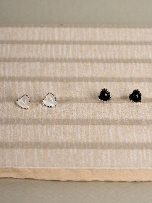 [sv925] special heart stone earring