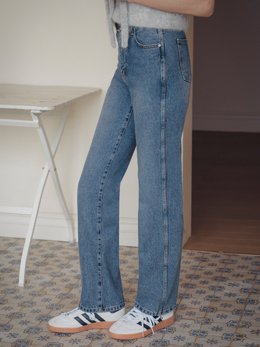 Classic straight denim pants_Blue