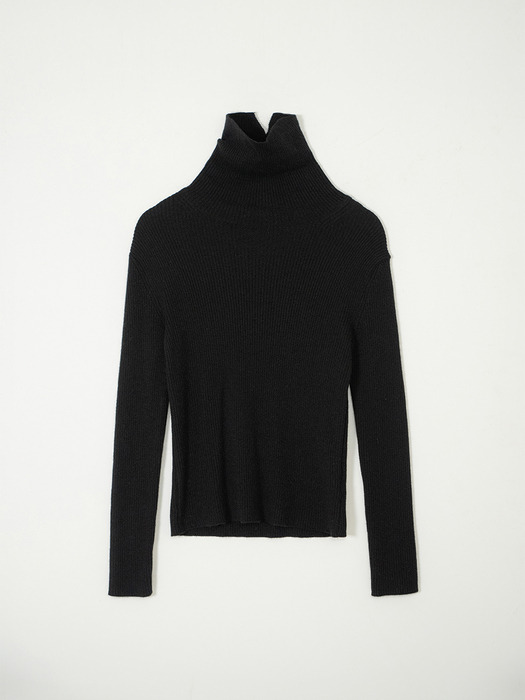 WINTER WOOL TURTLE NECK KNIT_BLACK