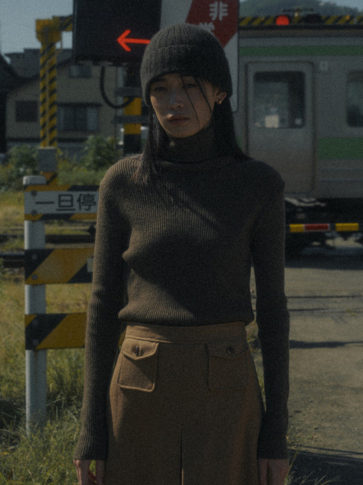 WINTER WOOL TURTLE NECK KNIT_BLACK