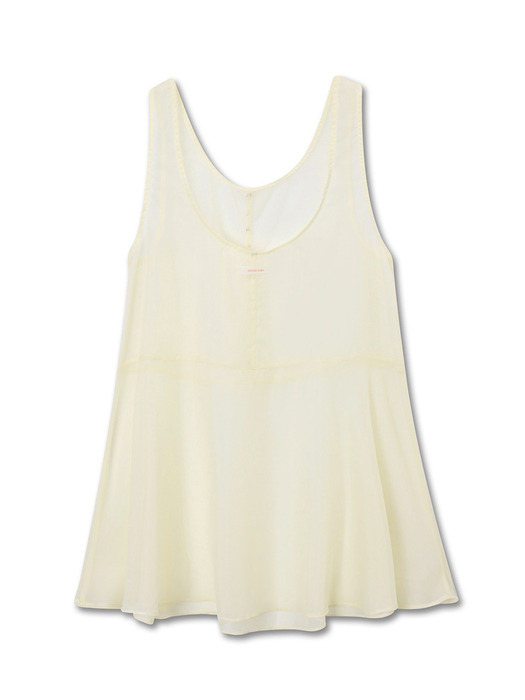 SHEER BUTTON LAYERED DRESS CREAM