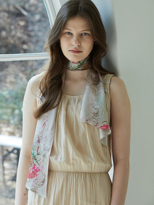 Romantic Waltz Long Petit Silk Scarf [PML-1382col.2]
