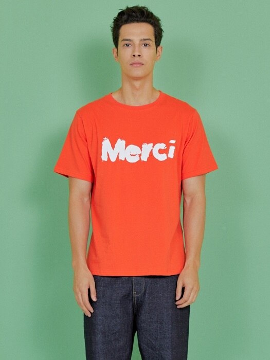 MERCI T-SHIRT [RED ORANGE]