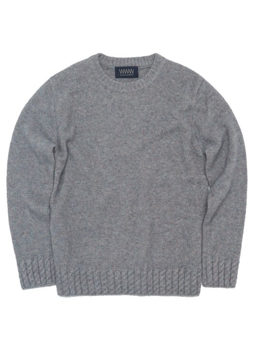 [UNISEX] RACCOON CABLE SWEATER [GRAY]