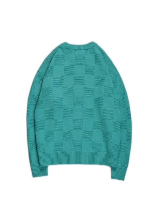 18FW CHESSBOARD KNIT GREEN