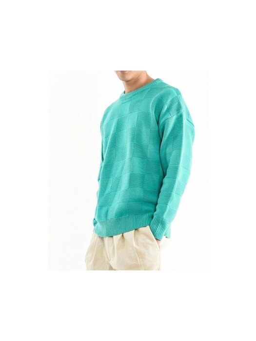 18FW CHESSBOARD KNIT GREEN