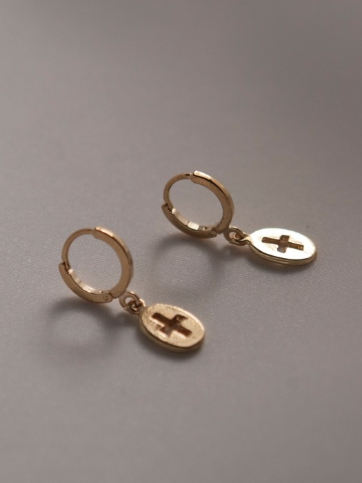 Cross Coin Earrings