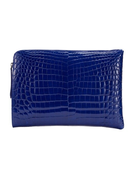 Crocodile leather Clutch bag Royal blue