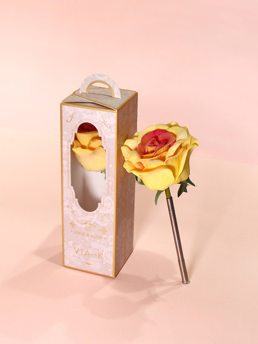 yellow orange elegance rose flower pen