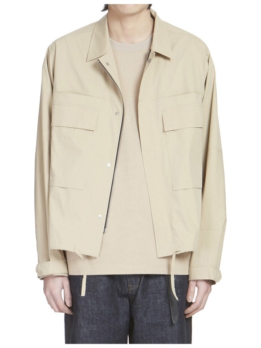 Cut-off Cropped Jacket Beige