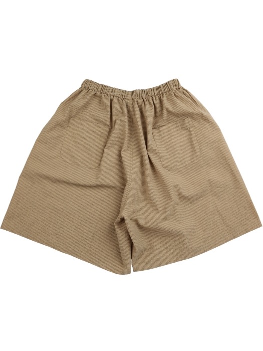 Stripe Seersucker Shorts [Camel]
