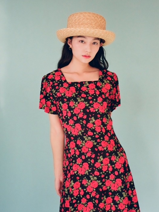 Rose Printed Mini Dress OPS