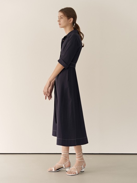 19RESORT STITCH SHIRT DRESS_2COLOR