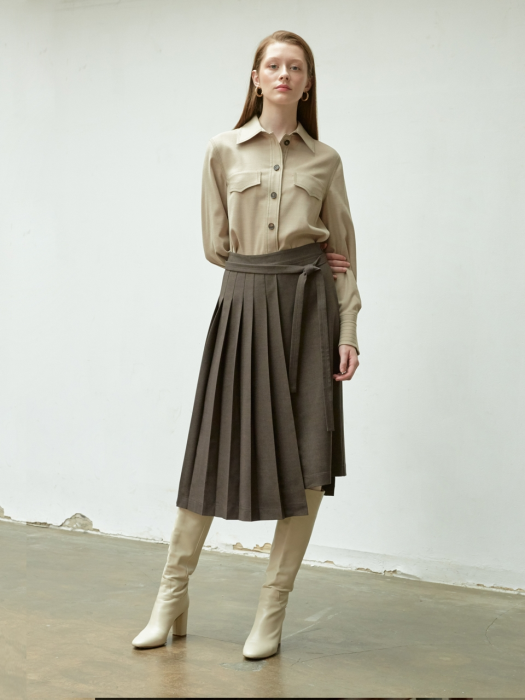 asymmetric pleats skirt