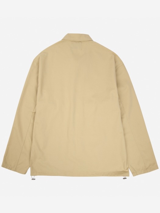 Pocket String Shirt Jacket_Beige