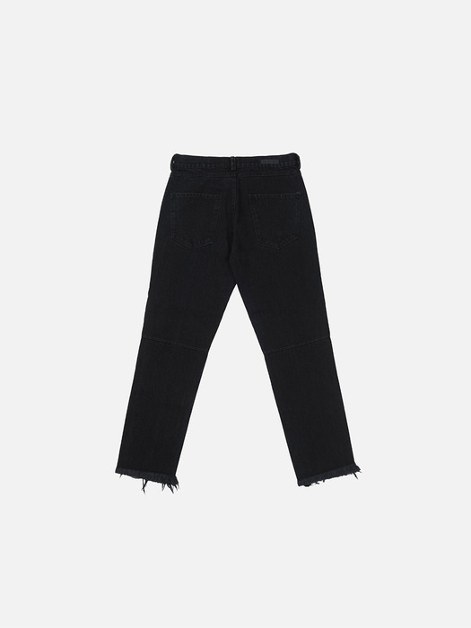 Straight Cropped Jeans - Black