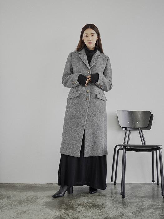 [EXCLUSIVE] Clo evie herringbone single coat