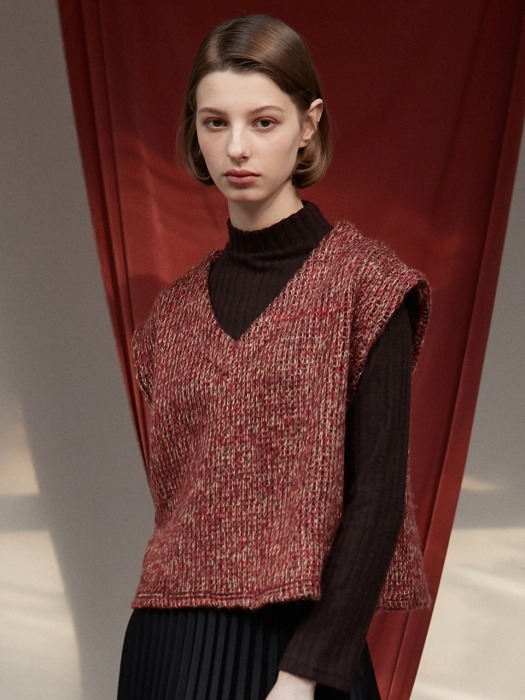 [By Joorti] J344 knit vest (red)