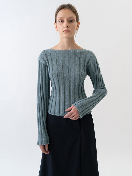 KID MOHAIR FITTED KNIT WOMEN [MINT]