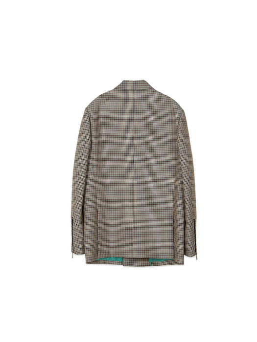 SMITH DOUBLE BREASTED WOOL SUIT JACKET awa249m(BROWN/GREEN)