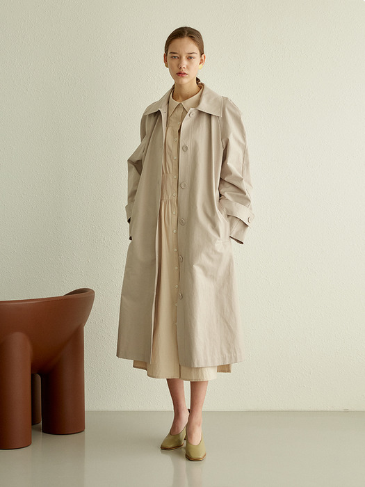 [단독] LOOSE FIT TRENCH COAT WARM GREY