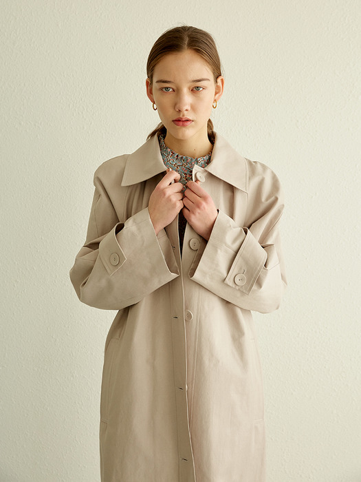 [단독] LOOSE FIT TRENCH COAT WARM GREY