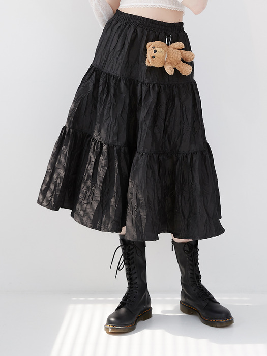 Tiered Kangkang Skirt[Black]