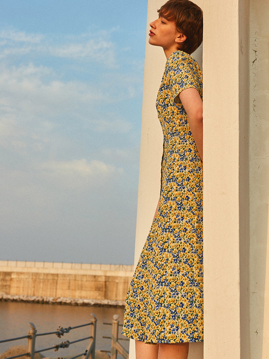 Floral Tie Back Dress_Yellow