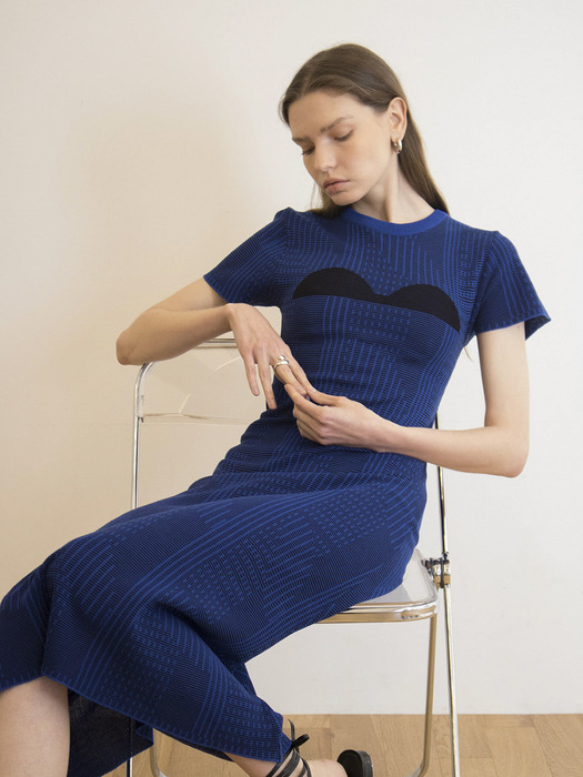 Arch Knit Dress (Bauhaus Blue)