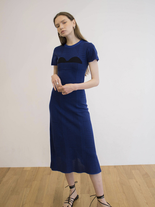 Arch Knit Dress (Bauhaus Blue)