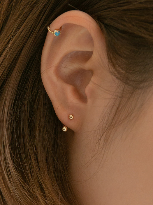 14k gold double ball line piercing (14K 골드)