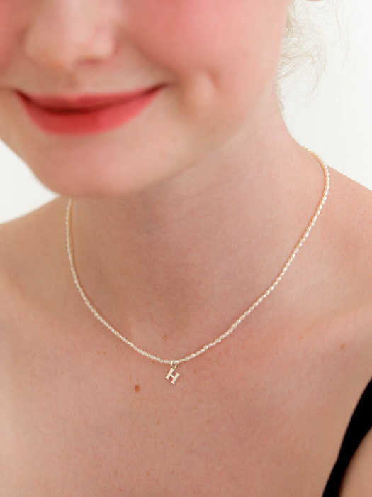 petit initial pearl necklace (Silver 925)