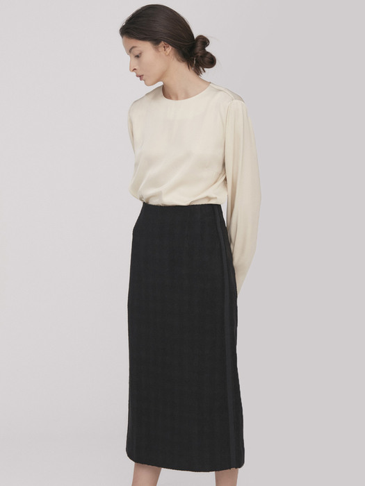 Tweed H-line Skirt_Black