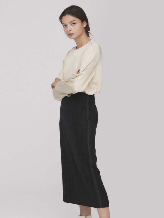 Tweed H-line Skirt_Black