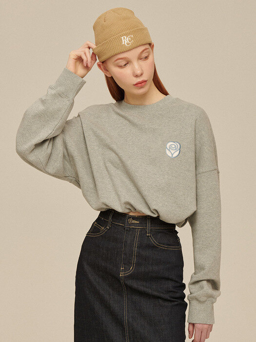 Essential Rose Crop Sweatshirt [MELANGE GREY]