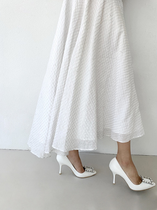 Fady Cube White Pumps