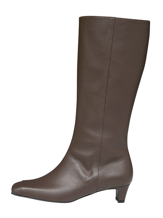 [EXCLUSIVE]Square-toe Long boots/ Deep Brown