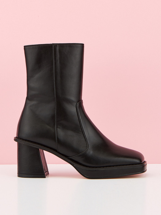  [리퍼브][230~255] Chungky Ankle Boots (Black)