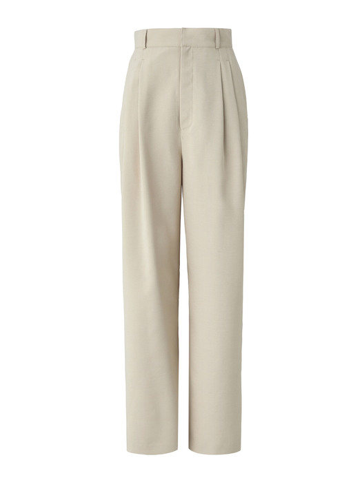 Highwaist tuck pants - Light beige